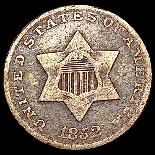 1852 Silver Three Cent NICELY CIRCULATED