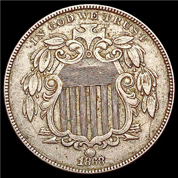 1868 Shield Nickel NEARLY UNCIRCULATED
