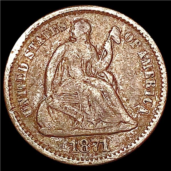1871 Seated Liberty Half Dime NICELY CIRCULATED