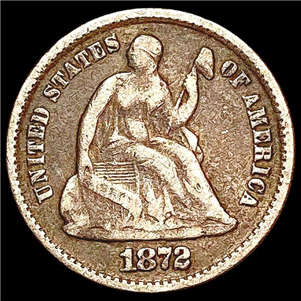 1872 Seated Liberty Half Dime NICELY CIRCULATED