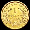 Image 2 : 1851 Rare Gold Dollar NEARLY UNCIRCULATED