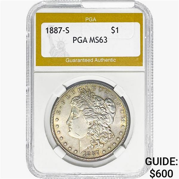 1887-S Morgan Silver Dollar PGA MS63