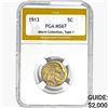 Image 1 : 1913 Buffalo Nickel PGA MS67 Miami COLL. Ty1