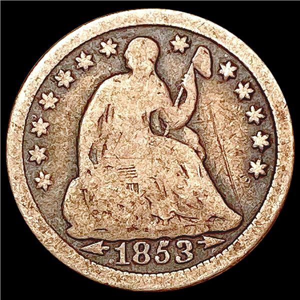 1853 Seated Liberty Half Dime NICELY CIRCULATED