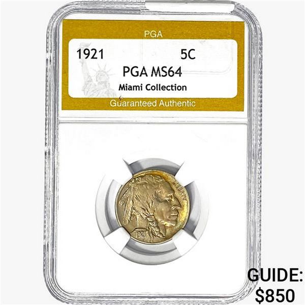 1921 Buffalo Nickel PGA MS64 Miami COLL.