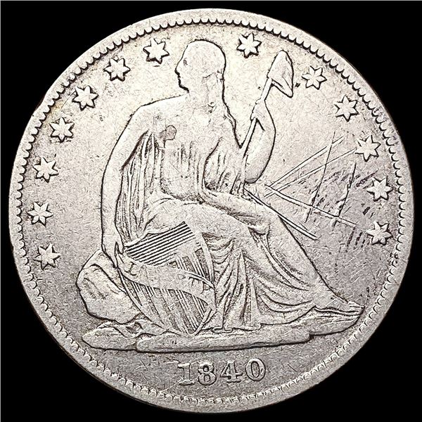 1840 Seated Liberty Half Dollar LIGHTLY CIRCULATED