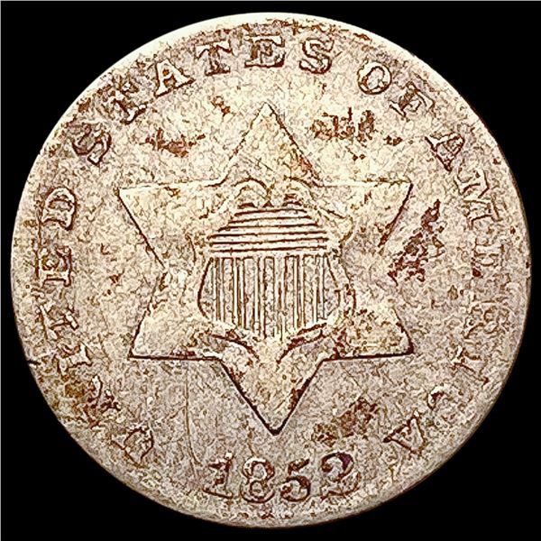 1852 Silver Three Cent NICELY CIRCULATED