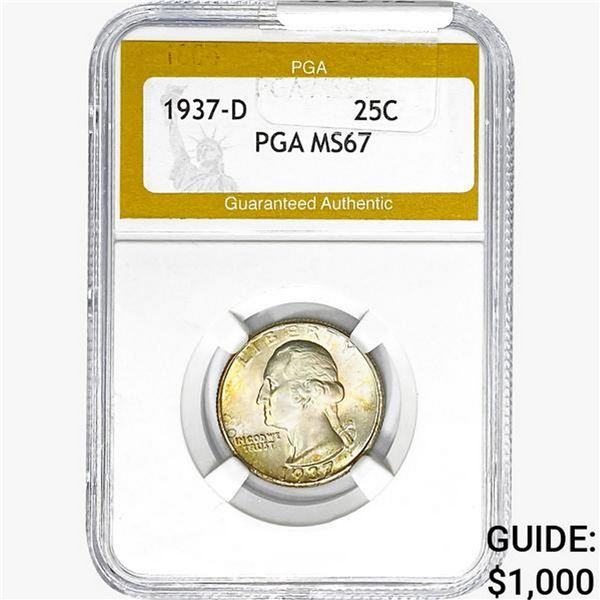 1937-D Washington Silver Quarter PGA MS67
