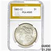 Image 1 : 1883-CC Morgan Silver Dollar PGA MS65