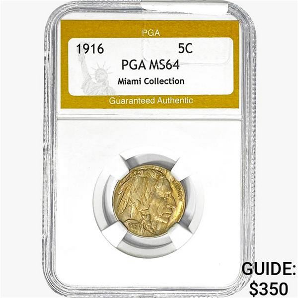 1916 Buffalo Nickel PGA MS64 Miami COLL.