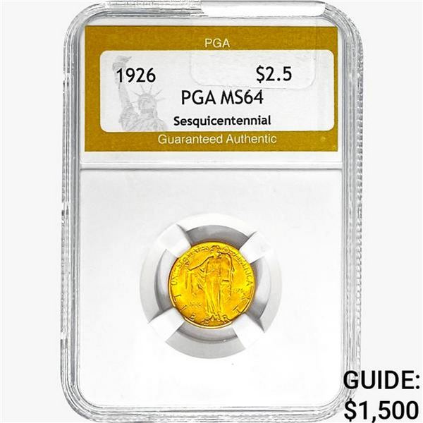 1926 Sesquincentennial $2.50 Gold Quarter Eagle PG