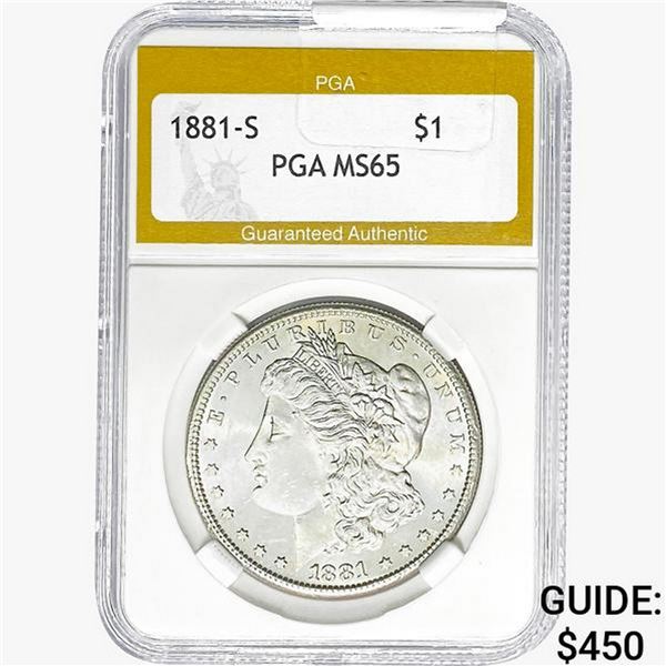 1881-S Morgan Silver Dollar PGA MS65
