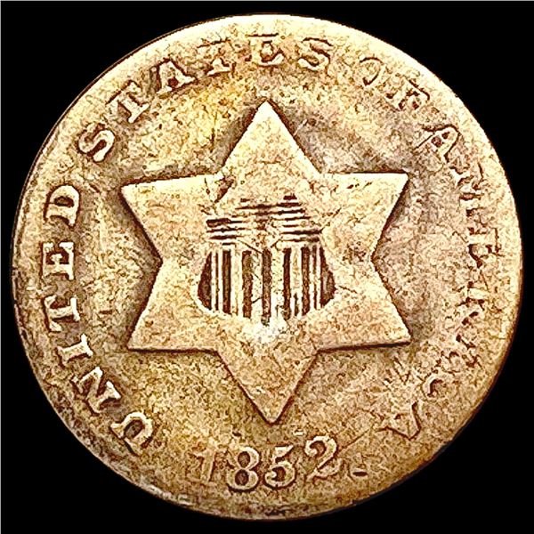 1852 Silver Three Cent NICELY CIRCULATED