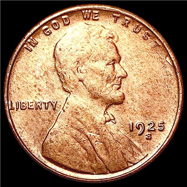1925-S Wheat Cent CHOICE AU
