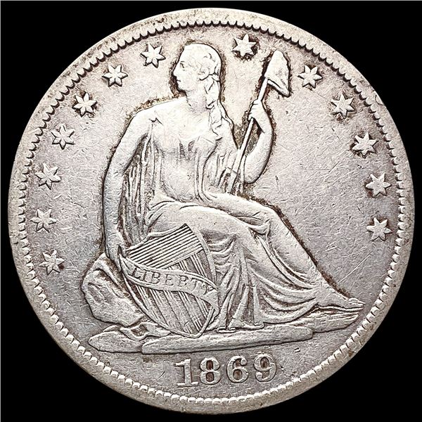 1869-S Seated Liberty Half Dollar CLOSELY UNCIRCUL