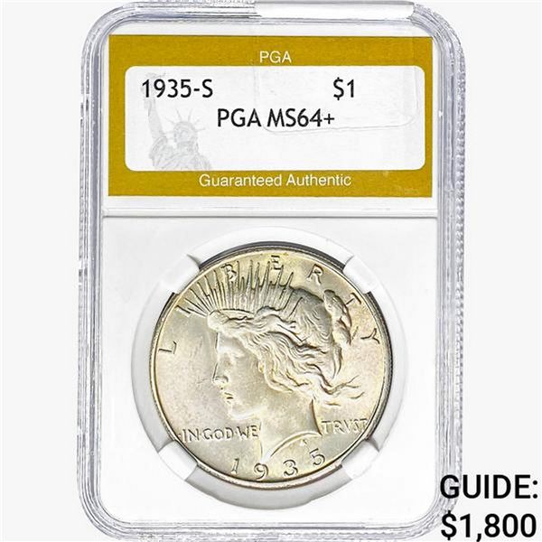 1935-S Silver Peace Dollar PGA MS64+