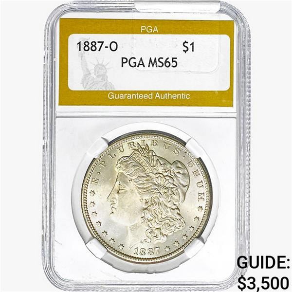 1887-O Morgan Silver Dollar PGA MS65