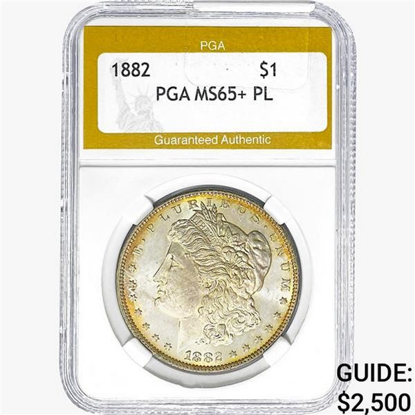1882 Morgan Silver Dollar PGA MS65+ PL