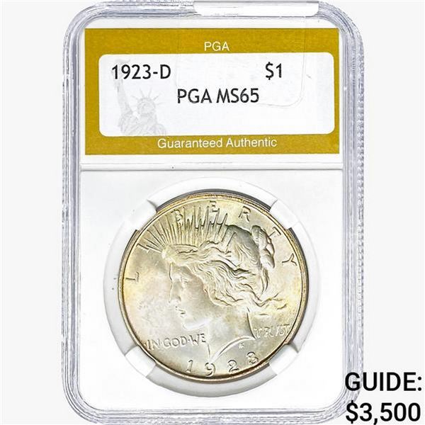 1923-D Silver Peace Dollar PGA MS65