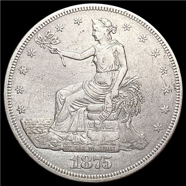 1875-CC Silver Trade Dollar NEARLY UNCIRCULATED