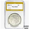 Image 1 : 1921-S Morgan Silver Dollar PGA MS64