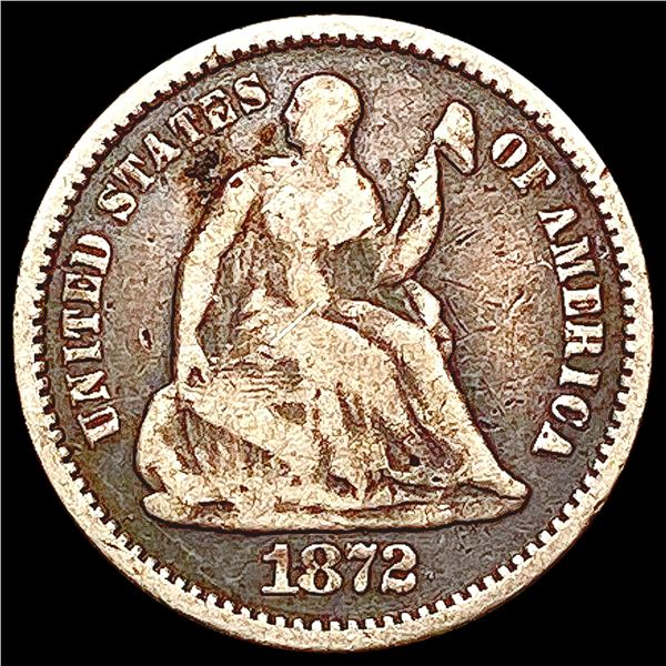 1872 Seated Liberty Half Dime NICELY CIRCULATED