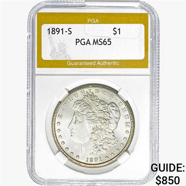 1891-S Morgan Silver Dollar PGA MS65