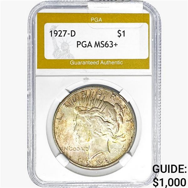 1927-D Silver Peace Dollar PGA MS63+