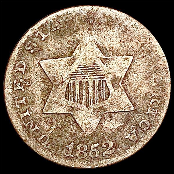 1852 Silver Three Cent NICELY CIRCULATED