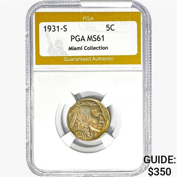 1931-S Buffalo Nickel PGA MS61 Miami Coll.