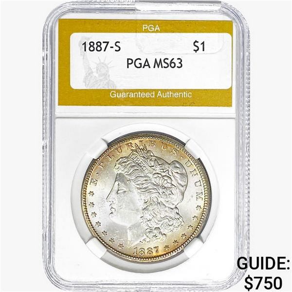 1887-O Morgan Silver Dollar PGA MS63