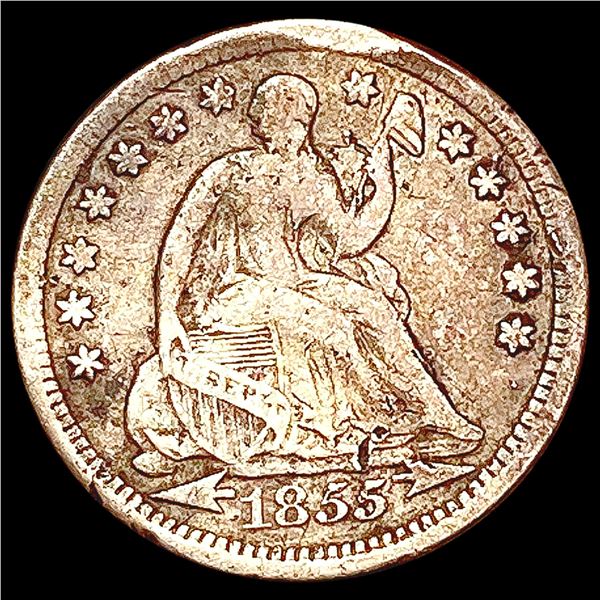 1855 Seated Liberty Half Dime NICELY CIRCULATED