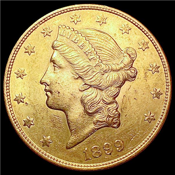 1899-S $20 Gold Double Eagle CHOICE AU