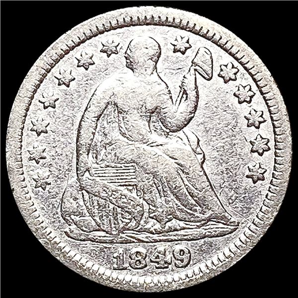 1849 Seated Liberty Half Dime LIGHTLY CIRCULATED