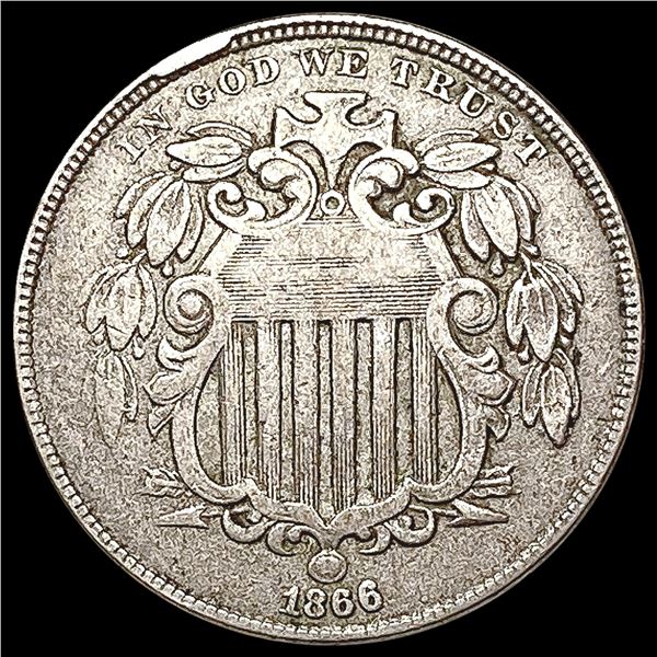 1866 Rays Shield Nickel LIGHTLY CIRCULATED