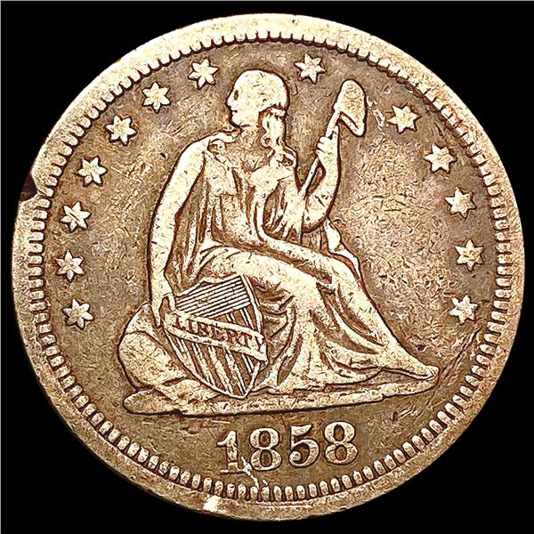 1858 Seated Liberty Quarter NICELY CIRCULATED
