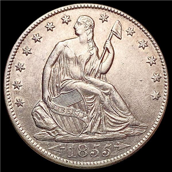 1855-O Arr. Seated Liberty Half Dollar CHOICE AU