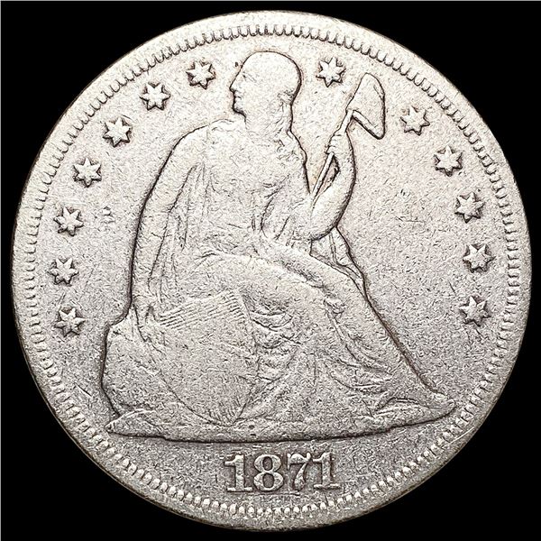 1871 Seated Liberty Dollar NICELY CIRCULATED