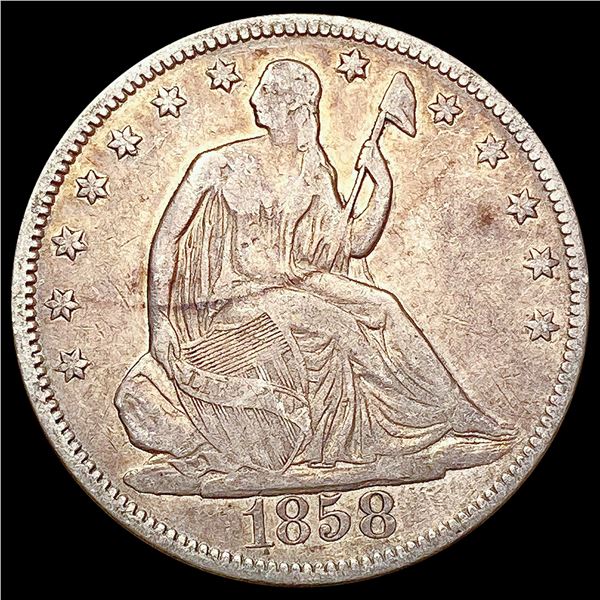 1858 Seated Liberty Half Dollar LIGHTLY CIRCULATED