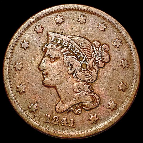 1841 Braided Hair Large Cent NEARLY UNCIRCULATED