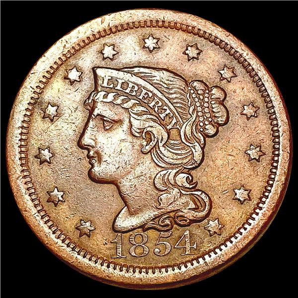 1854 Braided Hair Large Cent CLOSELY UNCIRCULATED