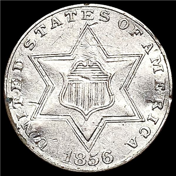1856 Silver Three Cent CLOSELY UNCIRCULATED