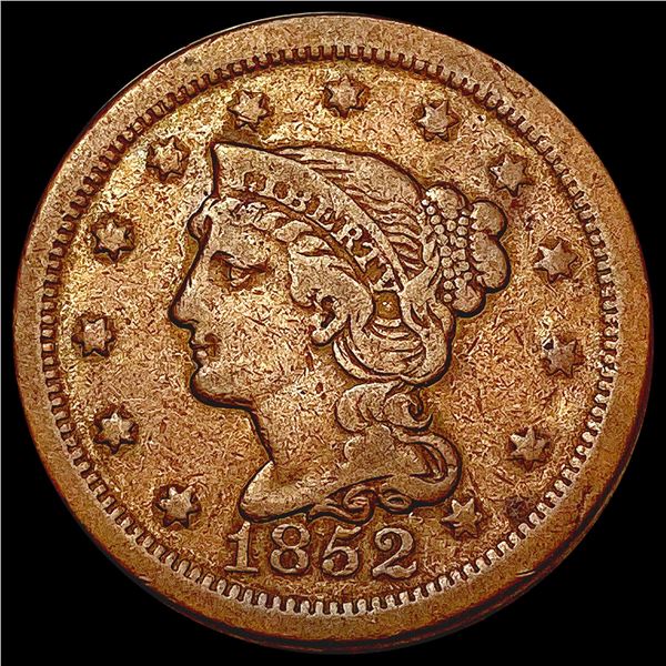1852 Braided Hair Large Cent LIGHTLY CIRCULATED