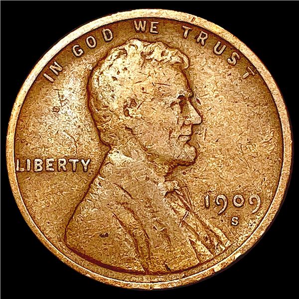 1909-S Wheat Cent LIGHTLY CIRCULATED