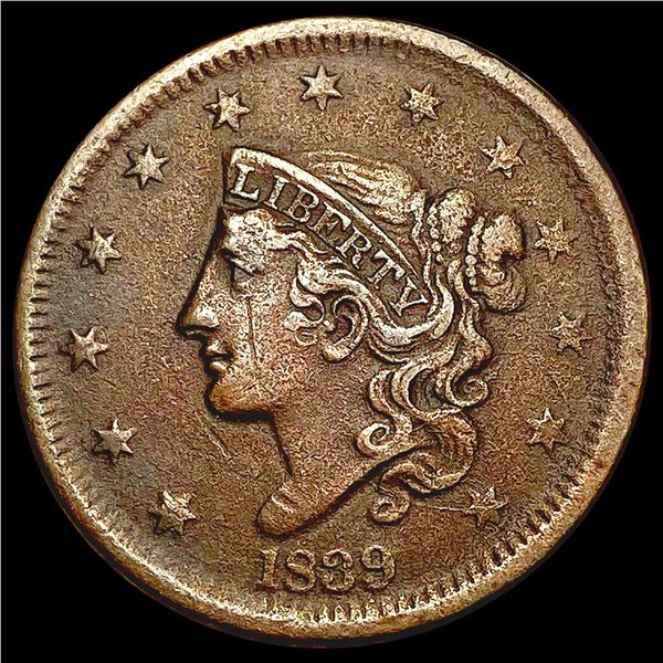 1839 Coronet Head Large Cent NEARLY UNCIRCULATED