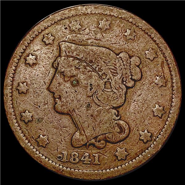 1841 Braided Hair Large Cent LIGHTLY CIRCULATED