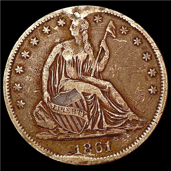 1861-S Seated Liberty Half Dollar NICELY CIRCULATE