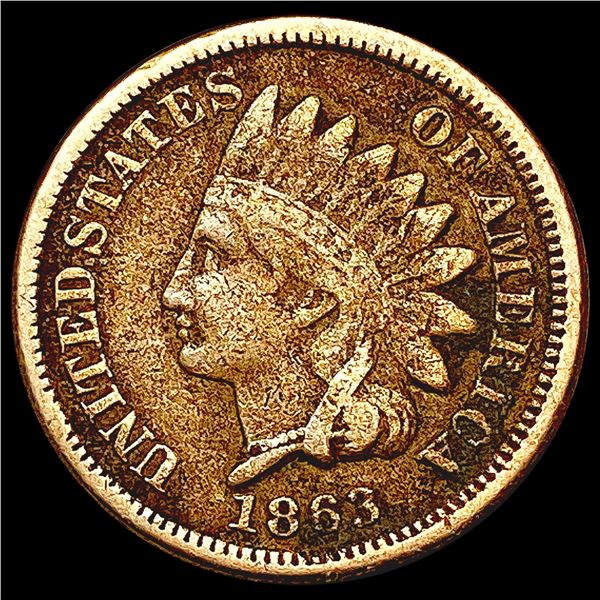 1863 Indian Head Cent LIGHTLY CIRCULATED