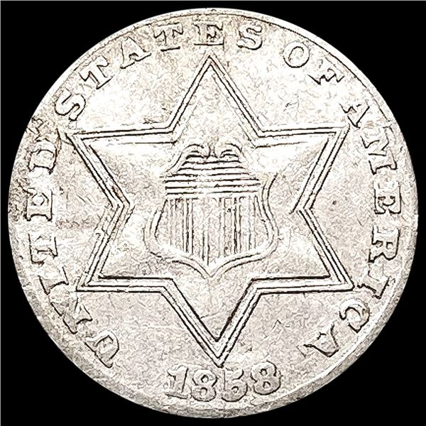 1858 Silver Three Cent UNCIRCULATED