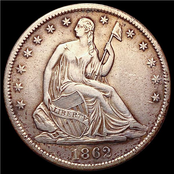 1862-S Seated Liberty Half Dollar CLOSELY UNCIRCUL